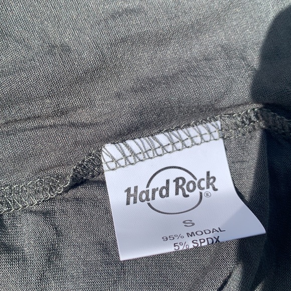 NEW HARD ROCK HOTEL PUNTA CANA Lds Sheer Back Scoop Tee Dark Olive - Picture 5 of 7